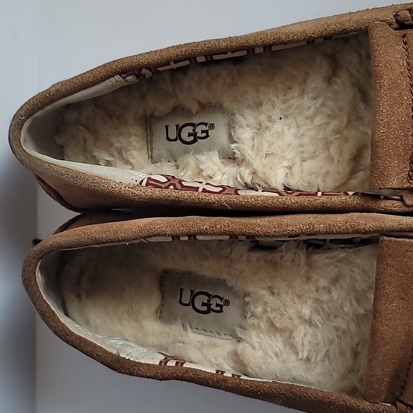 UGG Australia slippers faux sherpa womens 7 tan comfy flexible sole cozy - Picture 5 of 11